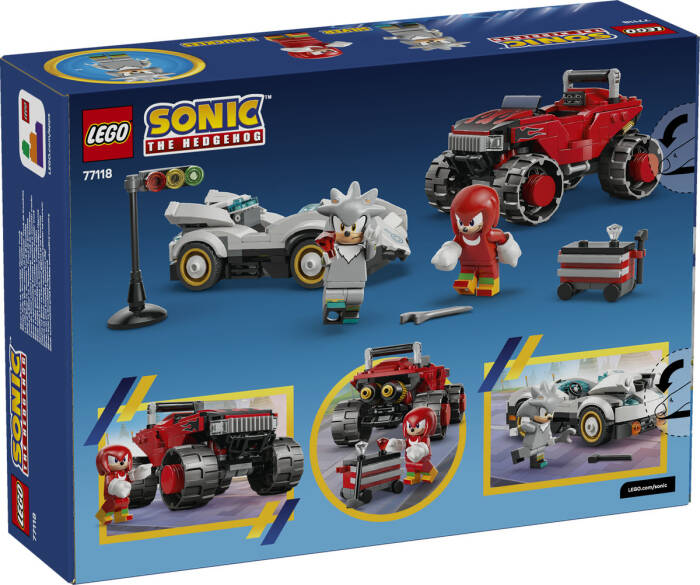 77118 LEGO® Sonic the Hedgehog™ Silver'ın Arabası, Knuckles'ın Canavar Kamyonuna Karşı - 7