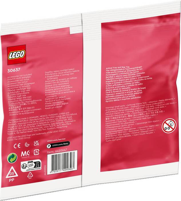 30637 LEGO® DOTS Hayvan Tepsi ve Çanta Süsü - 3
