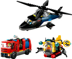 60462 LEGO® City Helikopter, İtfaiye Kamyonu ve Denizaltı Karışımı - City